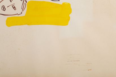 tée Réunion de gouaches et estampes comprenant :

- Jacques LAGRANGE (1917-1995).

Composition....