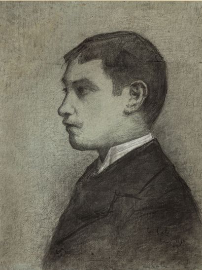 null Siebe Johannes TEN CATE (Sneek 1858 - Paris 1908).

Portrait de jeune homme.

Fusain...