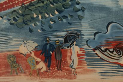 null Raoul DUFY (1877-1953), d'après.

Le Havre, vers 1945.

Lithographie en couleurs,...