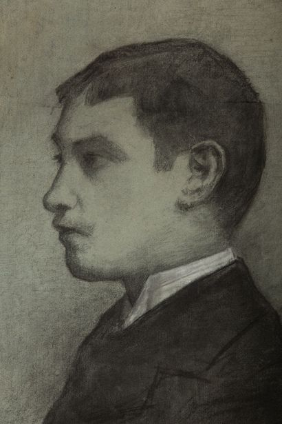 null Siebe Johannes TEN CATE (Sneek 1858 - Paris 1908).

Portrait de jeune homme.

Fusain...