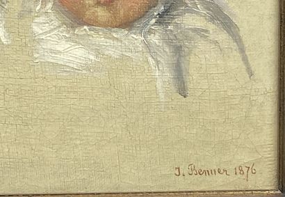 null Jean BENNER (1836-1906). 

Paul et Alice Steiner à cinq mois. 

Huile sur toile,...