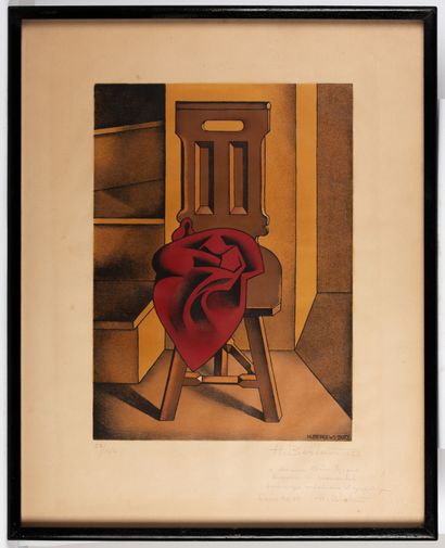 null Henryk BERLEWI (1894-1967).

Nature morte à la chaise. 

Lithographie en couleur,...