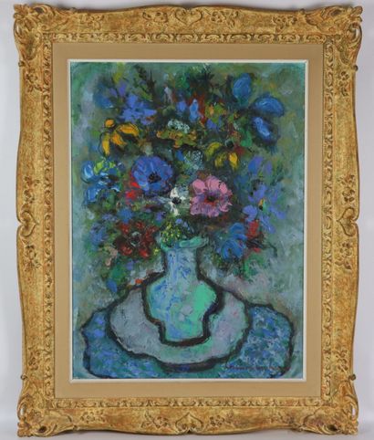 null Louis MARCHAND DES RAUX (1902-2000).

Bouquet de fleurs.

Huile sur toile, signée...