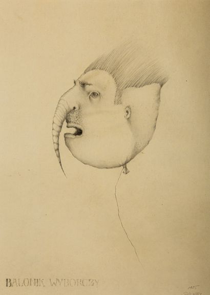 null Hanna SOLWAY (1951).

Portraits caricaturaux.

Deux dessins au crayon sur papier,...