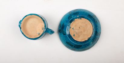 null IRAN or AFGHANISTAN.

Set of eleven ceramic pieces with turquoise and green...