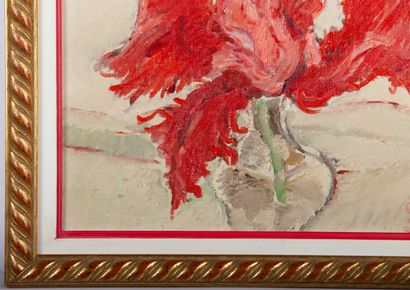 null Rolf GERARD (1909 - 2011).

Red tulip.

Oil on canvas.

signature lower right

H_27,5...