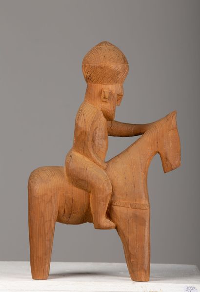 null AFGHANISTAN.

Wooden group representing a rider with a turban on his mount.

H_32...