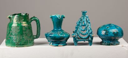 null IRAN or AFGHANISTAN.

Set of eleven ceramic pieces with turquoise and green...