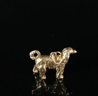 null Yellow gold pendant featuring an Afghan greyhound.

L_24 mm.

11.19 grams, 14K,...