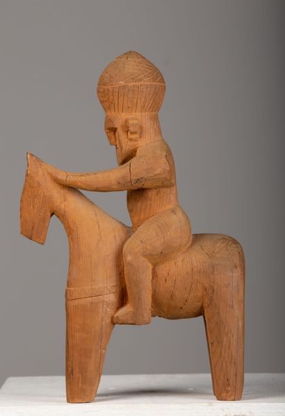 null AFGHANISTAN.

Wooden group representing a rider with a turban on his mount.

H_32...