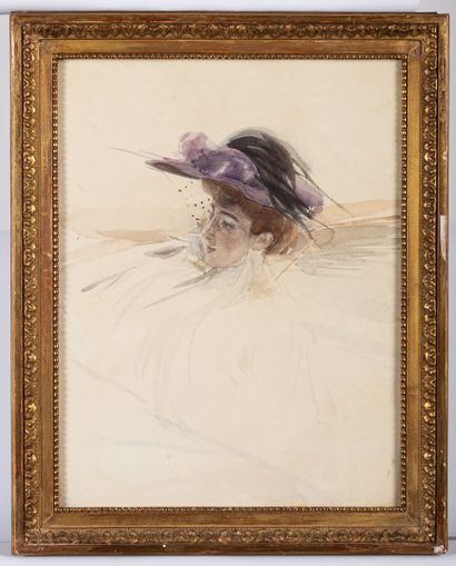 null 
Giovanni BOLDINI (1842-1931).

Portrait de Madame d'Aurillac.

Aquarelle sur...