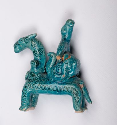 null IRAN or AFGHANISTAN.

Set of six turquoise-glazed ceramic horses and riders...