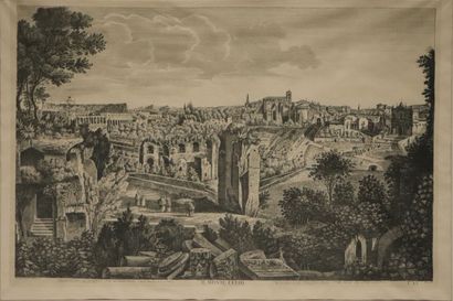 null Suite de huit reproductions de gravures anciennes.

Vues de Rome et des environs.

H_39,5...