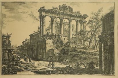 null Suite de huit reproductions de gravures anciennes.

Vues de Rome et des environs.

H_39,5...