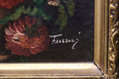 null Bouquet de fleurs.

Deux huile sur panneaux, signée en bas à droite pour l'une.

H_16,5...