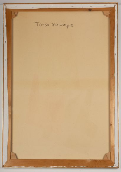  Wilfrid PERRAUDIN (1912-2006). 
Torse mosaïque. 
Huile sur toile, signée et datée...