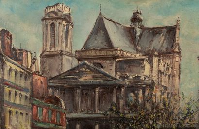 null Raymond BESSE (1899-1969).

Les halles de Saint Eustache, Paris.

Huile sur...