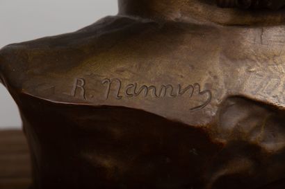  Raphaël NANNINI (XIXème-XXème siècle). 
Buste de Franz Liszt. 
Bronze à patine nuancée...