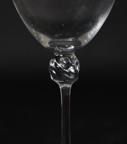  DAUM France. 
Suite de quatorze verres en cristal, modèle "Boléro", comprenant :...