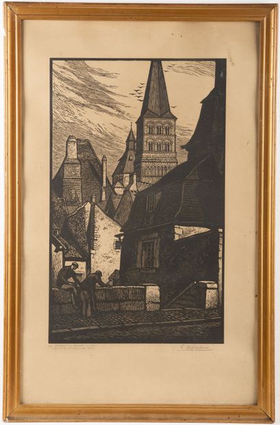 null Fernand CHALANDRE (1879-1924).

Les clochers à Charité-sur-Loire, 1923.

Signée...