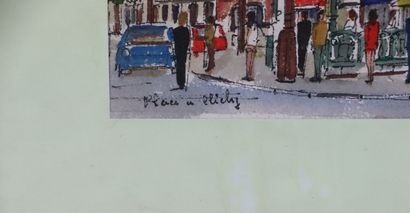 null Roland HAMON (1909-1987).

Place Clichy et Montmartre.

Deux aquarelles sur...