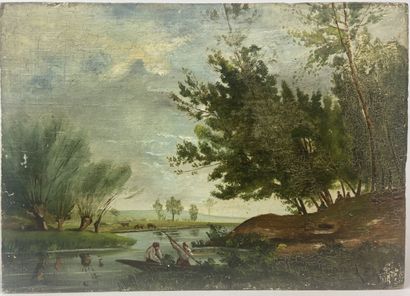 Gustave LEROY (XIXème-XXème siècle). 
Paysage...