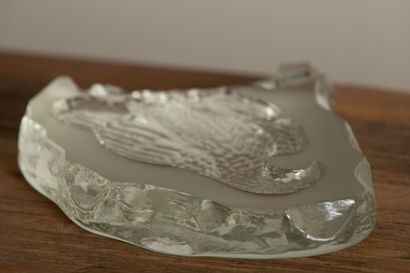 null Sculpture décorative en cristal taillé, figurant un aigle en relief.

H_18 ...