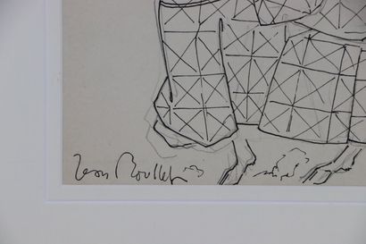 null Jean BOULLET (1921-1970).

Le cavalier.

Dessin à l'encre et crayon sur papier.

Signé...