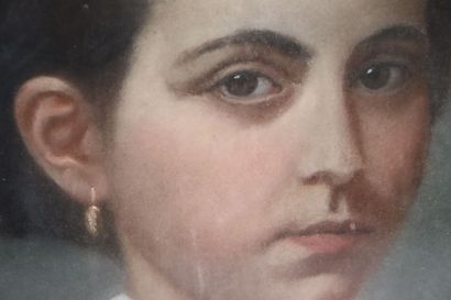null Ecole française du XIXème siècle. 

Portrait de jeune femme. 

Pastel sur papier.

H_55...