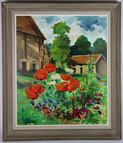 null Jean-Louis VERRIER (1915-2001).

Fleurs au domaine de Faye. 

Huile sur panneau,...