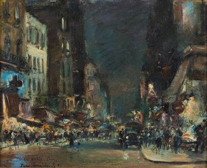 null Jean GERMAIN-JACOB (1900-?).

La Rue Lepic, Paris.

Huile sur toile, signée...