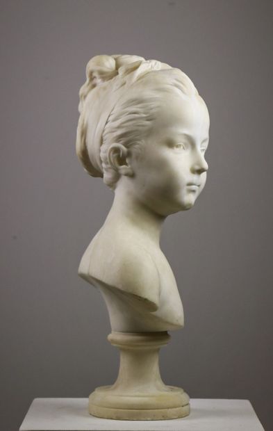 null 
Jean Antoine HOUDON (1741-1828), d'après.





Buste de Louise Brongniart.





Albâtre.





H_...