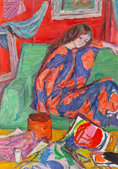null Emile SABOURAUD (1900-1996).

La femme au kimono.

Huile sur toile, signée en...