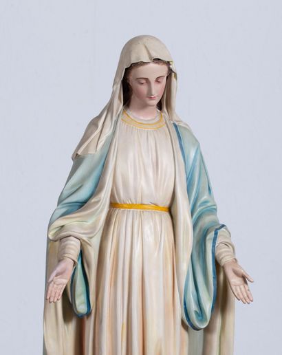 null LA STATUE RELIGIEUSE.

Vierge Marie. 

Importante sculpture en plâtre polychrome.

H_103...