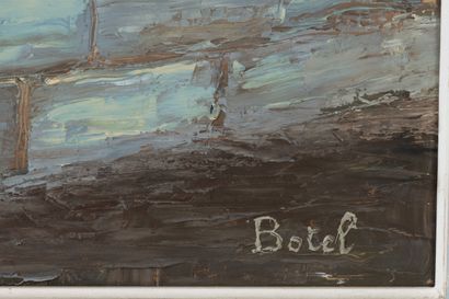null BOTEL (XXème siècle).

La Seine, les bouquinistes.

Huile sur toile, signée...