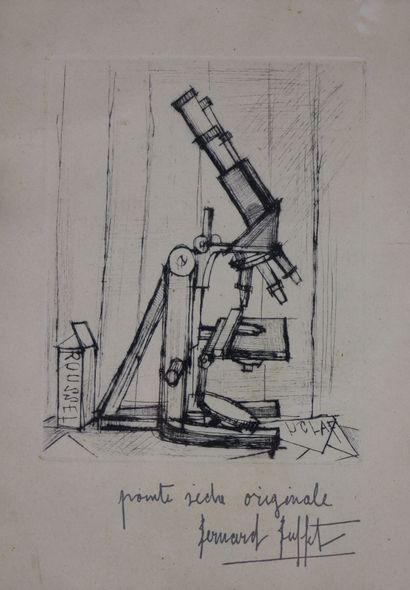 Bernard BUFFET (1928-1999). 
Le Microscope....