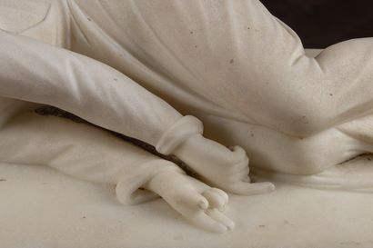 null Stefano MADERNO, d'après.

Sainte Cécile.

Sculpture en marbre de Carrare, reposant...