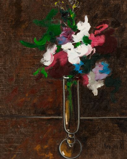 null Lucien VERDENET (1944).

Vase de fleurs.

Huile sur carton toilé, signée en...