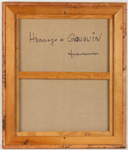 null Jef FRIBOULET (1919-2003).

Hommage à Gauguin.

Huile sur toile, signée en bas...