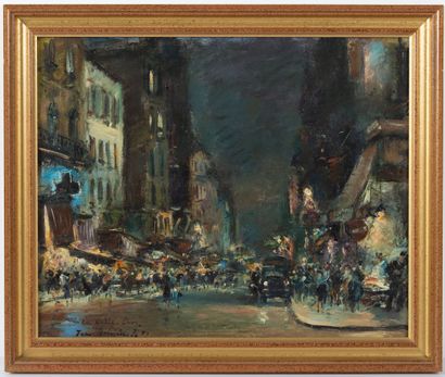 null Jean GERMAIN-JACOB (1900-?).

La Rue Lepic, Paris.

Huile sur toile, signée...