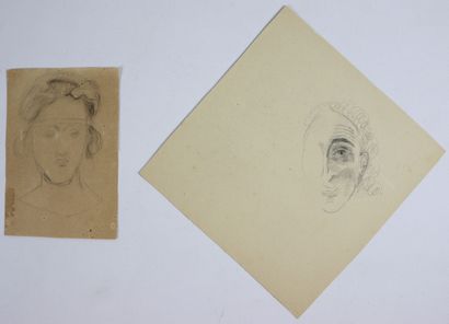 null Morgan RUSSELL (1886-1953).

Etudes de visages.

Ensemble de cinq dessins au...