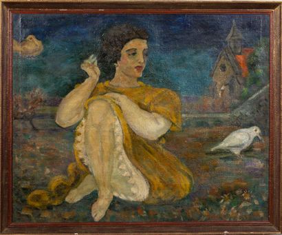 null Morgan RUSSELL (1886-1953).

Femme à la colombe, à Aigremont.

Importante huile...
