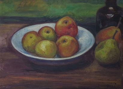 null Jean PESKE (1870-1949).

Nature morte aux fruits sur un entablement.

Huile...