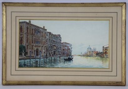 null G. PAVOLANI (XIXème siècle). 

Venise. 

Paire d'aquarelles sur papier, signées...