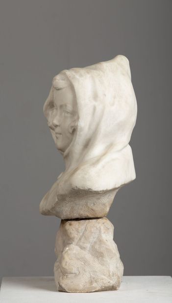 null Basil GOTTO (1866-1954).

Jeune fille à la capuche.

Sculpture en marbre de...