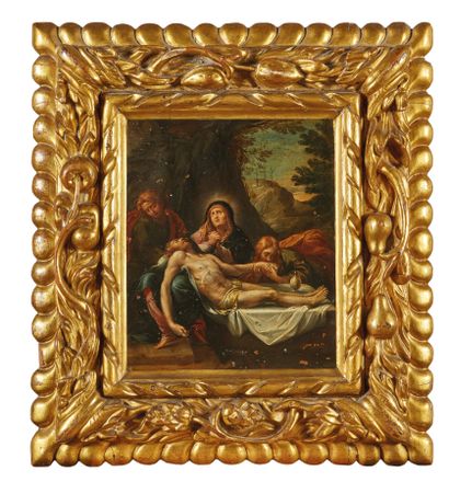 Attribué à Vincenzo SPISANELLI (1595 - 1663).

Pieta.

Cuivre.

Cadre...