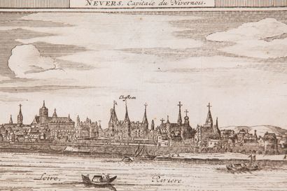 null Nevers capitale du Nivernois.

Gravure en noir.

XVIIème siècle.

H_13 cm L_34.5...
