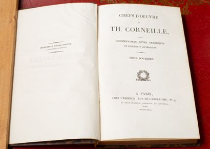 null Chefs-d'oeuvre de Corneille. 

Paris, 1830. 

12 vol. en demi reliure, les dos...