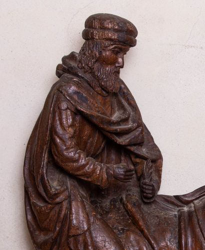 null Sainte Anne et Saint Joachim. 

Importante sculpture d'applique en chêne sculpté.

XVIIème...