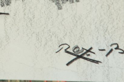 null Rex BARRAT (1914-1974).

La mare près du vieil arbre. 

Fusain sur papier, signé...